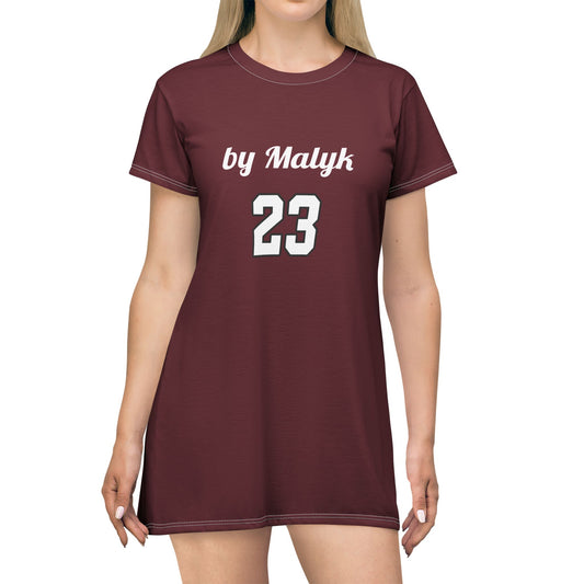 The 23 t-shirt Dress Dark Cherry edition by Malyk